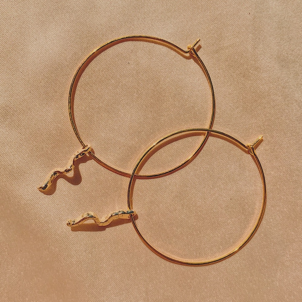 Hanging Snake Hoop Earrings